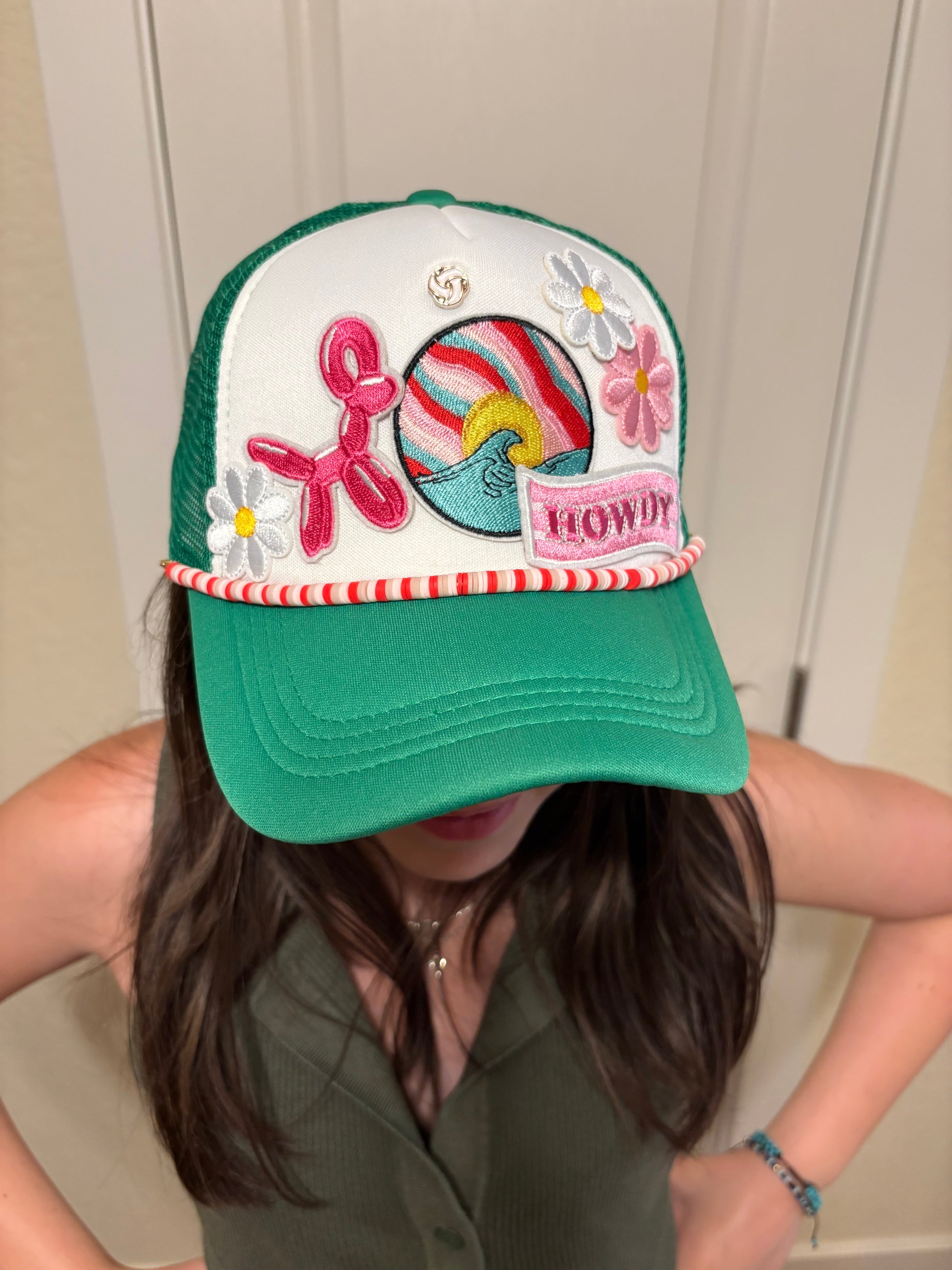 GREEN GIRLY HAT